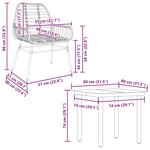 vidaXL Ensemble à manger de jardin 5 Pièces noir résine tressée verre
