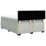 vidaXL Sommier à lattes de lit et matelas Gris clair 140x200cm Velours
