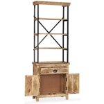 vidaXL Buffet avec étagères en bois de manguier massif 65x30x180 cm