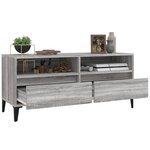 vidaXL Meuble TV sonoma gris 100x34 5x44 5 cm bois d'ingénierie