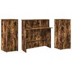 vidaXL Bureau de réception chêne fumé 180x50x103 5cm bois d'ingénierie