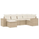 vidaXL Salon de jardin avec coussins 6 Pièces beige résine tressée