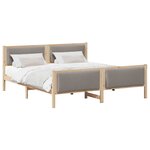 vidaXL Cadre de lit avec tête de lit Taupe 180 x 200 cm tissu