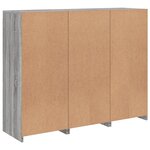 vidaXL Buffets avec lumières LED 3 Pièces sonoma gris bois d'ingénierie