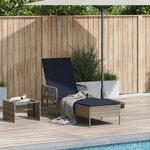 vidaXL Chaise longue Grise PE Rattan 157 x 55 x 92 cm Pliable