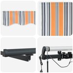 vidaXL Auvent Rétractable Multicolore 500 × 300 cm Tissu et Métal