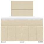 vidaXL Sommier à lattes de lit avec matelas crème 120x190 cm tissu