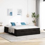 VidaXL Cadre de lit ottoman avec matelas noir 200x200cm tissu