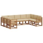 vidaXL Ensemble de canapés d'extérieur 9 Pièces Naturel et Beige