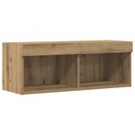 Armoires murales pour TV vidaXL avec éclairage LED 2 Pièces Chêne artisan 80x30x30 cm