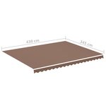 vidaXL Tissu de remplacement pour auvent Marron 4 5x3 5 m