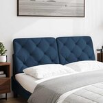 vidaXL Coussin de tête de lit bleu 120 cm tissu