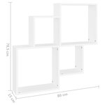 vidaXL Étagère murale cube Blanc 80x15x78 5 cm Bois d’ingénierie