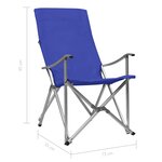 vidaXL Chaises de camping pliables 2 Pièces Bleu
