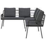vidaXL Ensemble de canapé de jardin 2 Pièces Noir polyrotin