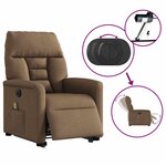 vidaXL Fauteuil inclinable de massage électrique Marron Tissu