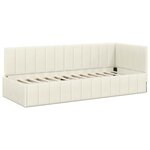 vidaXL Cadre de lit d'angle avec matelas Crème 80 x 200 cm Velours