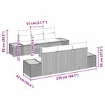 vidaXL Ensemble de canapé de jardin avec coussin 7 Pièces Gris Poly rotin