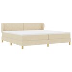 vidaXL Lit à ressorts avec matelas Crème 200 x 200 cm tissu