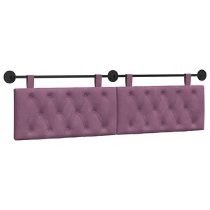 vidaXL Tête de lit suspendue Pourpre Velours
