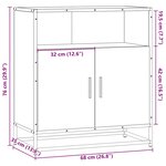 vidaXL Buffet sonoma gris 68x35x76 cm bois d'ingénierie