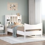 vidaXL Cadre de lit sans matelas blanc 90x190 cm bois de pin massif