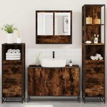 vidaXL Ensemble meubles salle de bain 4 Pièces chêne fumé bois ingénierie