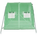 vidaXL Serre avec cadre en acier vert 6 m² 3x2x2 m