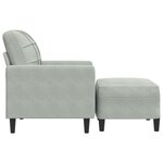 vidaXL Fauteuil avec repose-pied Gris clair 60 cm Velours
