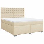 vidaXL Sommier à lattes de lit avec matelas Crème 180x200 cm Tissu