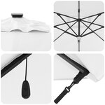 vidaXL Parasol cantilever Roma avec LEDs  sable  352x251x265 cm  en aluminium.