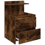 vidaXL Table de chevet avec 2 tiroirs Chêne fumé 40 x 36 5 x 62 cm
