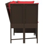 vidaXL Canapé de jardin avec coussins marron résine tressée