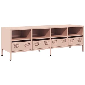 vidaXL Meuble TV rose 135x39x43 5 cm acier laminé à froid