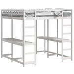 vidaXL Lit superposé et bureau et échelle 160x200cm bois de pin massif