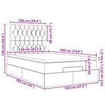 vidaXL Cadre de lit ottoman avec matelas noir 120x190 cm tissu