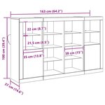 Buffet vidaXL avec Lumières LED Vieux Bois 163x37x100 cm Bois d'ingénierie