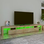 vidaXL Meuble TV avec lumières LED Chêne sonoma 260x36 5x40 cm