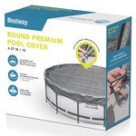 Bestway Couverture de piscine Ø3 05 m Rond Polyester Gris