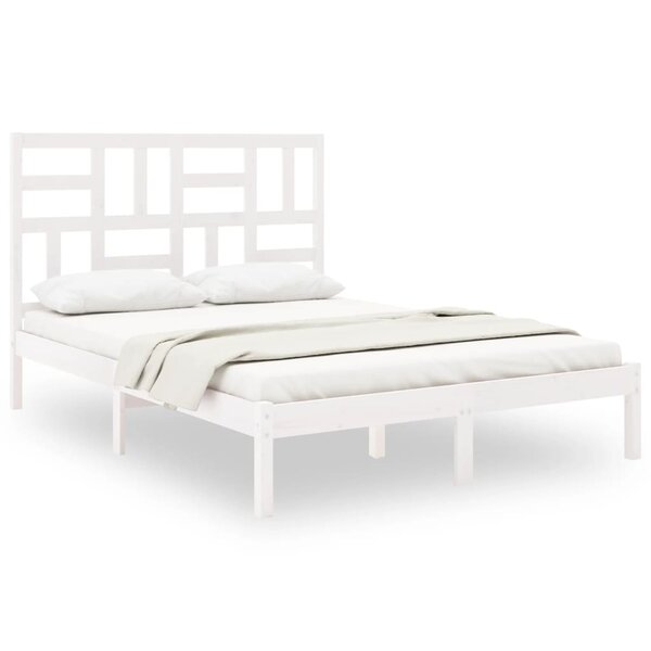 vidaXL Cadre de lit sans matelas blanc bois massif 150x200 cm