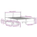 vidaXL Cadre de lit sans matelas blanc 135x190 cm bois de pin massif