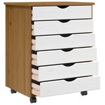 vidaXL Armoire roulante avec tiroirs MOSS bois de pin marron miel