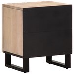 vidaXL Table de chevet 40x34x46 cm bois de manguier massif blanchi