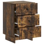 vidaXL Cabinet de chevet avec tiroir Chêne fumé 43 x 41 x 66 5 cm