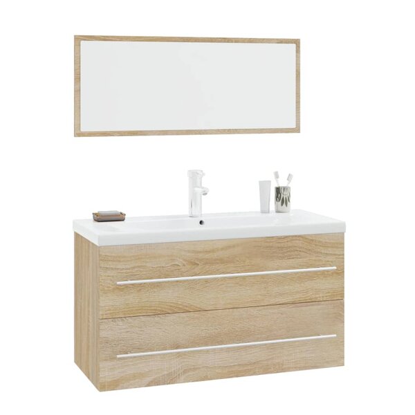 vidaXL Ensemble de meubles de salle de bain 3 Pièces Chêne sonoma