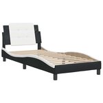 vidaXL Cadre de lit sans matelas Zadar noir et blanc 90x190 cm similicuir
