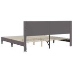 vidaXL Cadre de lit avec bandes LED Gris 180 x 200 cm Simili cuir