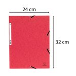 Chemise À Élastiques 3 Rabats Carte Lustrée 355g/m2 - Rouge - X 50 - Exacompta