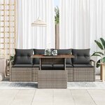 vidaXL Ensemble de canapé de jardin 5 Pièces Gris Poly rotin