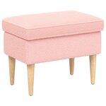 vidaXL Pouf Rose 55 x 35 x 41 cm Bouclé